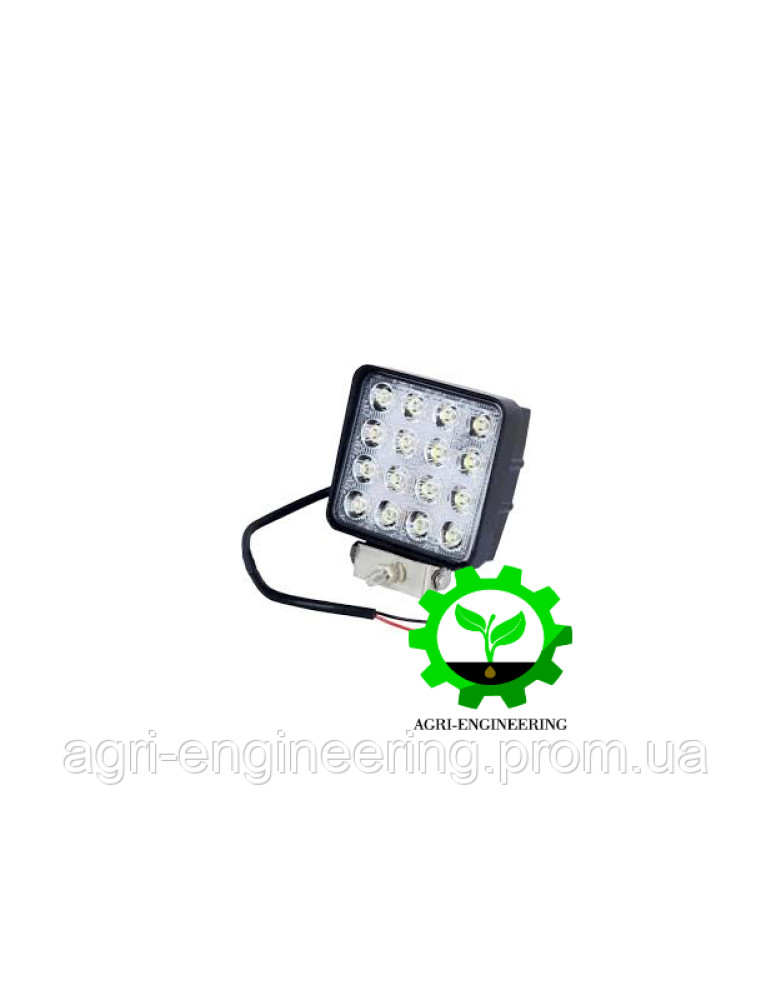 Фара LED квадратна 48W, 16 ламп, 110*110мм, 3300Lm широкий промінь 12/24V 6000K