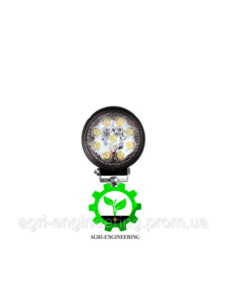 Фара LED кругла 27W, 9 ламп, 115*140мм, 1800Lm широкий промінь 12/24V 6000K